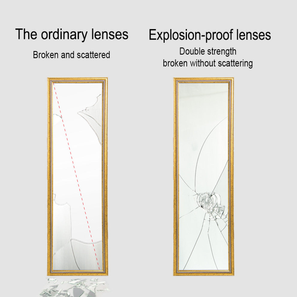 50" Lx14" W Rectangle Glass Framed Wall Mounted Bathroom Vanity Mirror