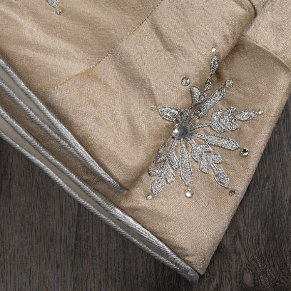 Snowflake Christmas Textile Collection , Champagne, 52"