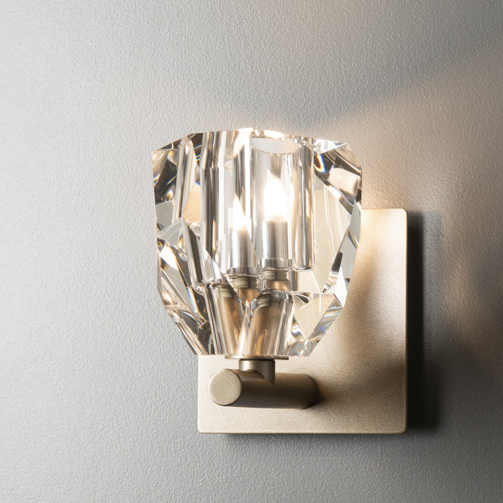 Gatsby 1-Light Bath Sconce, Soft Gold Finish, Crystal Accents