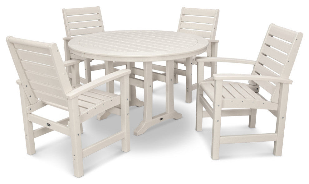 POLYWOOD Signature 5-Piece Nautical Trestle Dining Set