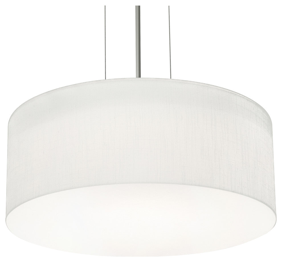 Anton 12'' Pendant, Satin Nickel, Linen White Shade