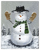 Wintery Snowman 16x20 Canvas Wall Art