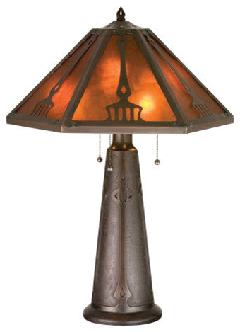 Meyda lighting 98516 29"H Grenway Amber Mica Table Lamp