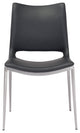 Dining Chair, Set of 2, Faux Vinyl Leather, Steel, Black, Silver, Cafe Bistro