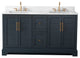 Vanity Art Bathroom Vanity With Sink & Top, Vintage Spruce Blue, 60" (Double Sink), Engineered Marble