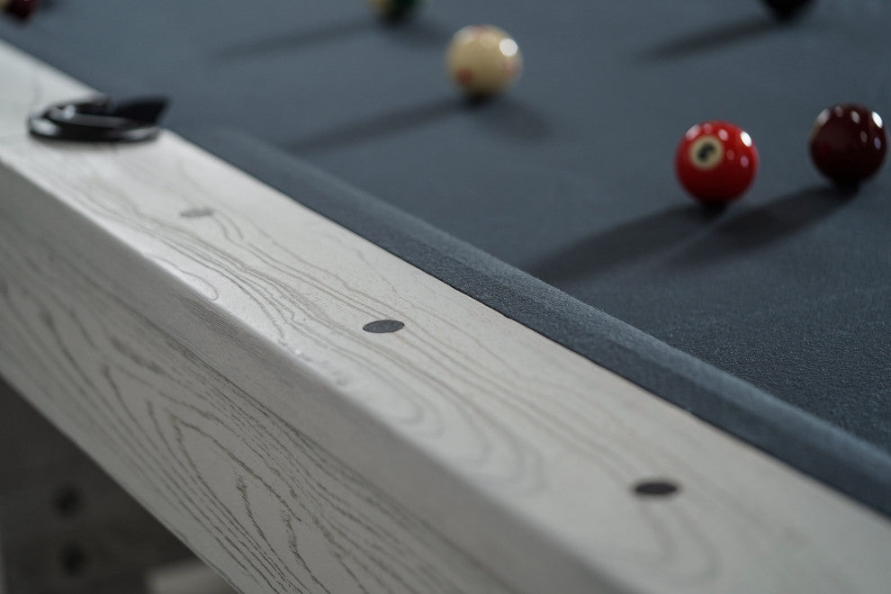 Rocky 8' Slate Pool Table, White Wash