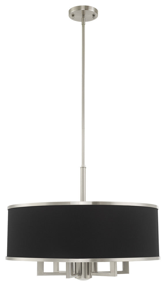 Livex Lighting Brushed Nickel 6 + 1 * Light Pendant Chandelier