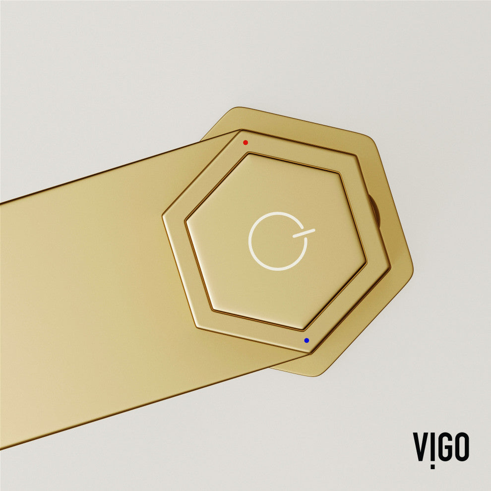 VIGO Nova 10" H Single Handle Single Hole Bathroom Vessel Faucet, Matte Brushed Gold
