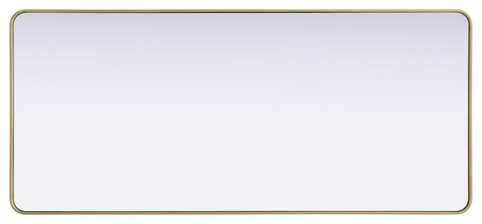 Home Living Contour Metal Rectangle Mirror 32x72, Brass