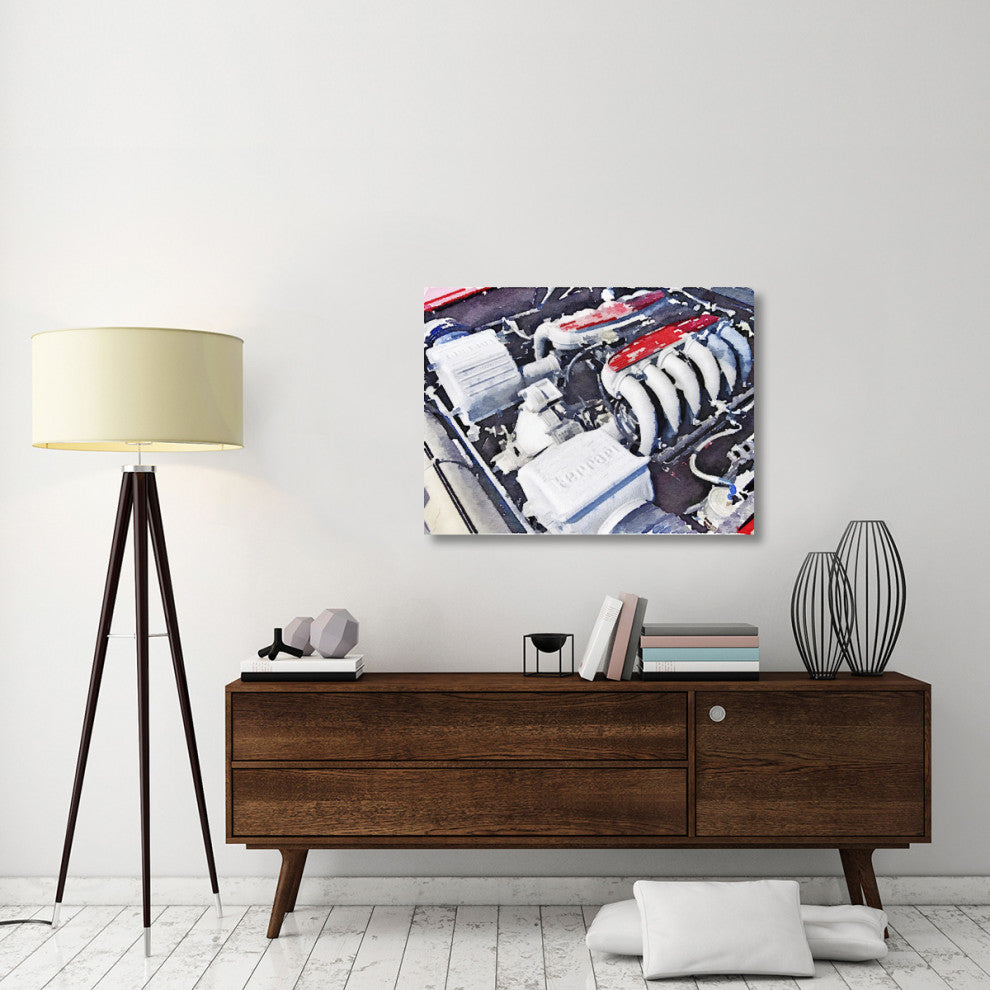 "Ferrari 512 TR Testarossa Engine Watercolor" Fine Art Print
