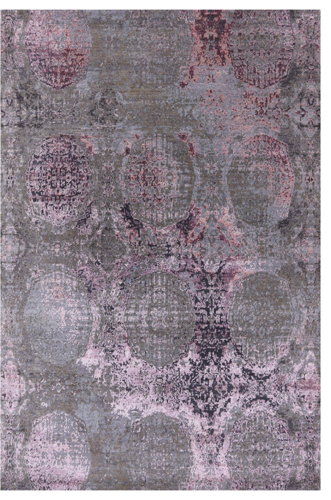 Wool & Silk Hand-Knotted Abstract Rug 6' 5" X 10' 0" - Q13089