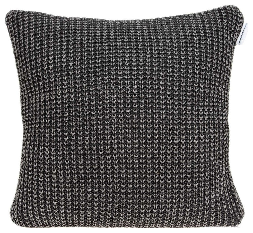 20" X 7" X 20" Transitional Charcoal Pillow Cover With Poly Insert