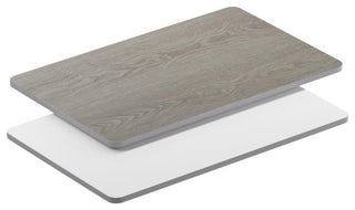 30"x48" Rectangular Table Top With Reversible Laminate Top, White/Gray
