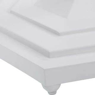 Luxe Modern Gloss White Entry Table Geometric Pedestal Foyer Hall Round