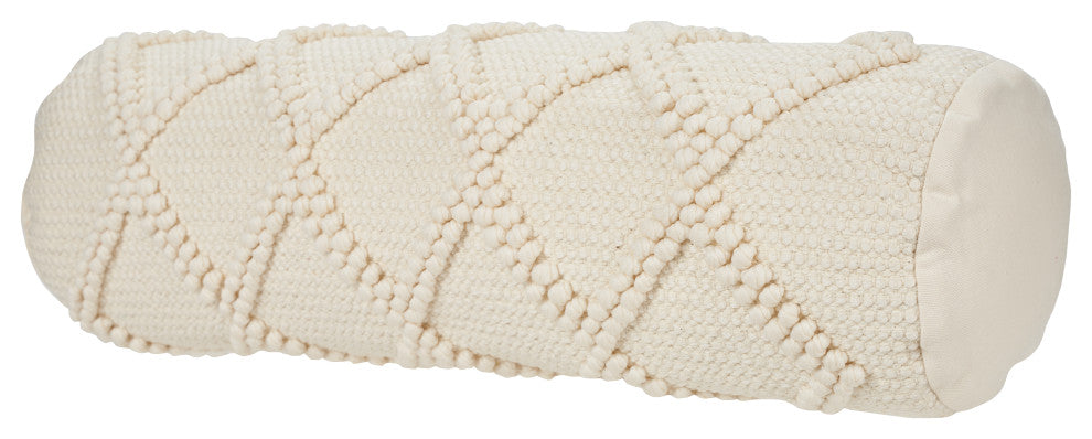 Mina Victory GC101 Throw Pillow, Ivory, 6" X 20"