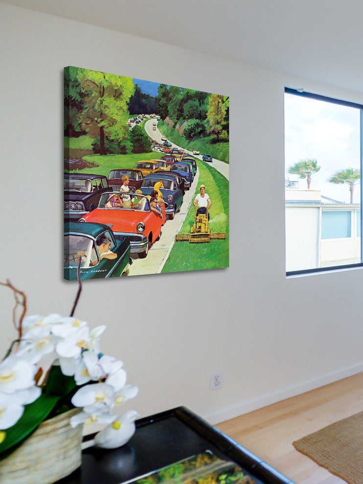 "The Lawn Mower" Painting Print on Wrapped Canvas