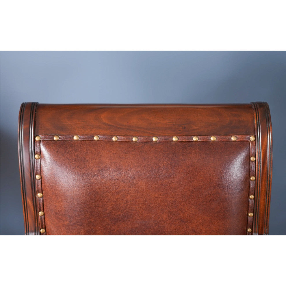 Regency Mahogany and Leather Arm Chair