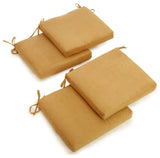 20"X19" Solid Microsuede Chair Cushions, Set of 4, Lemon