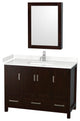 48"SGL Vanity Espresso, Carrara Cult. Marble Countertop, Sink, Med. Cabinet