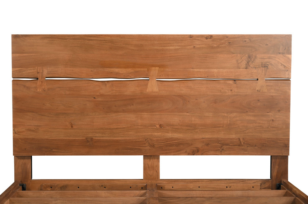 Lydia Live Edge Solid Wood Panel Bed, King, 56" H
