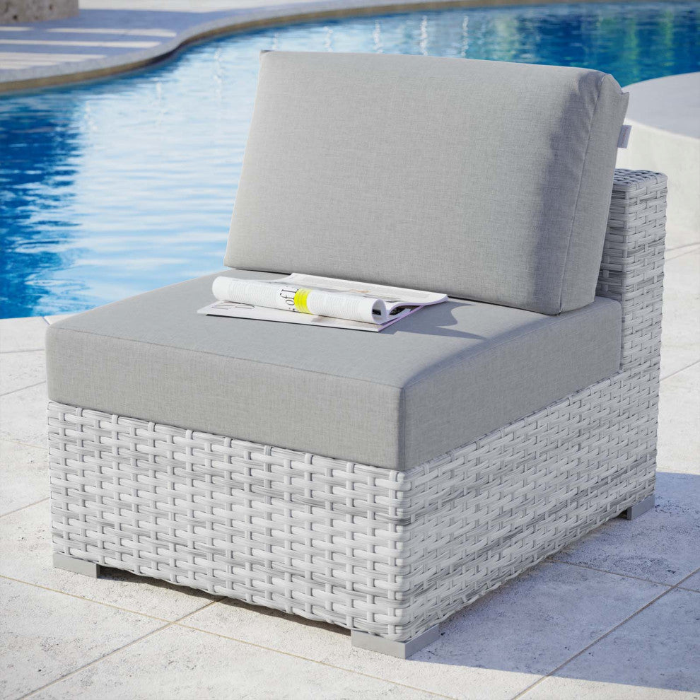 Convene Outdoor Patio Armless Chair Light Gray Gray