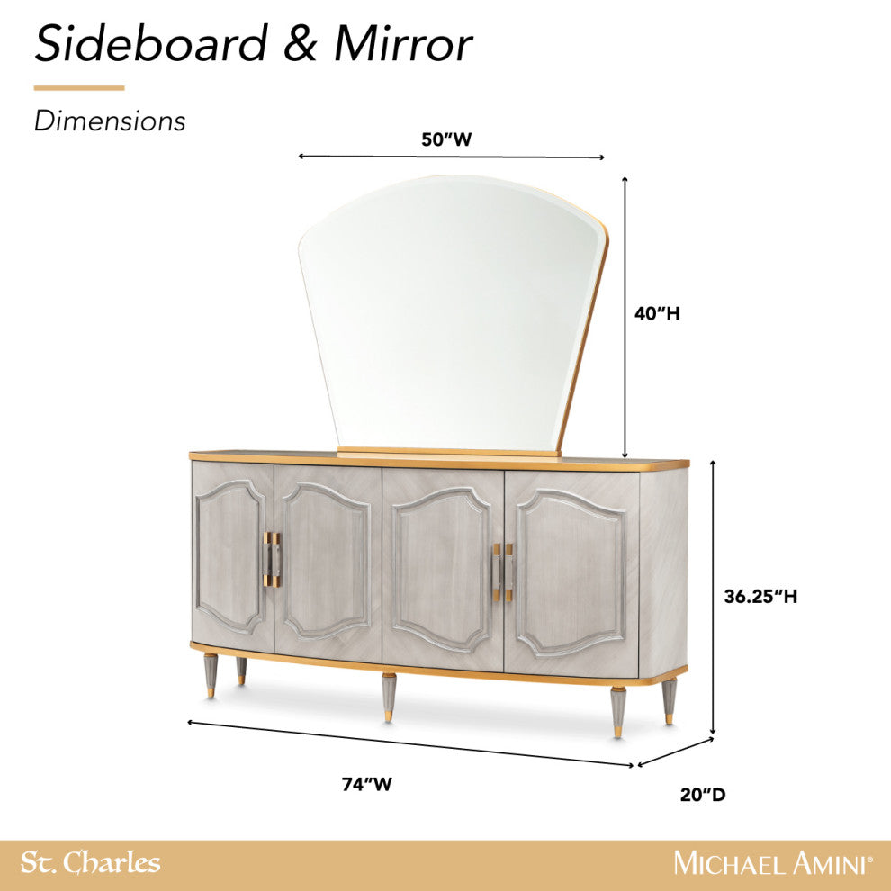 St. Charles Sideboard With Mirror, Dove Gray