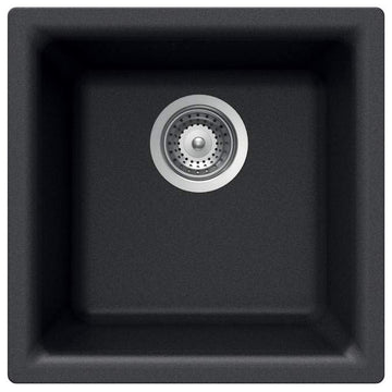 Houzer E-100 Quartztone 15-3/4" Undermount Single Basin Granite - Midnite