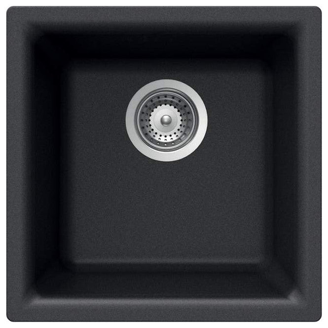 Houzer E-100 Quartztone 15-3/4" Undermount Single Basin Granite - Midnite