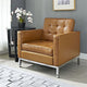 Modway Loft Leather Armchair, Tan