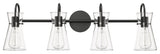 4 Light 30.7 in. Matte Black Vanity Light