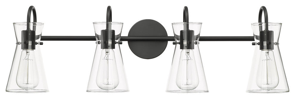 4 Light 30.7 in. Matte Black Vanity Light