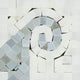 Oriental White Marble Polished Wave Border Corner w/ Blue-Gray Dots
