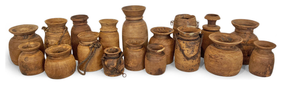 Consigned Old India Wood Pot 11