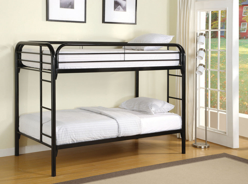 Twin Over Twin Bunk Bed, Black