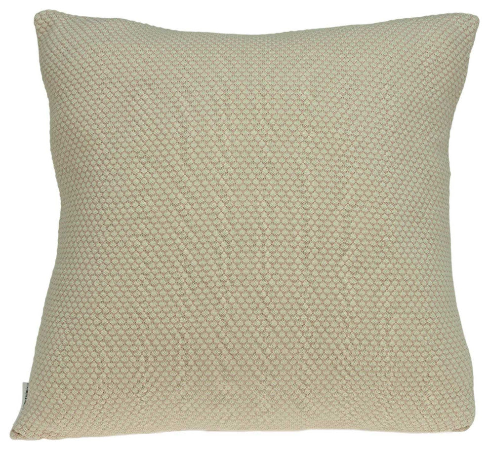20" X 7" X 20" Unique Transitional Tan Cotton Pillow Cover With Down Insert