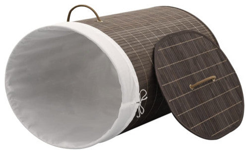 vidaXL Laundry Basket Laundry Hamper Dirty Clothes Basket Oval Dark Brown