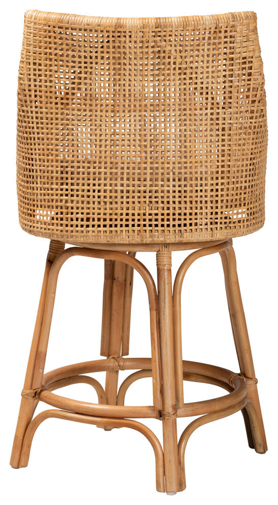 Ruby Natural Brown Rattan Collection, Counter Stool