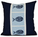 Fish Chips, Animal Print Outdoor Pillow, Navy Blue, 16"x16"