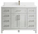 Cambridge 48 Single Sink Bath Vanity in Coventry Gray 1.5" White Quartz