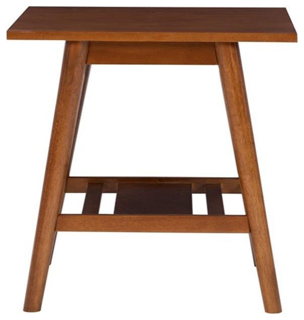 Linon Samantha Wood Accent End Table in Brown