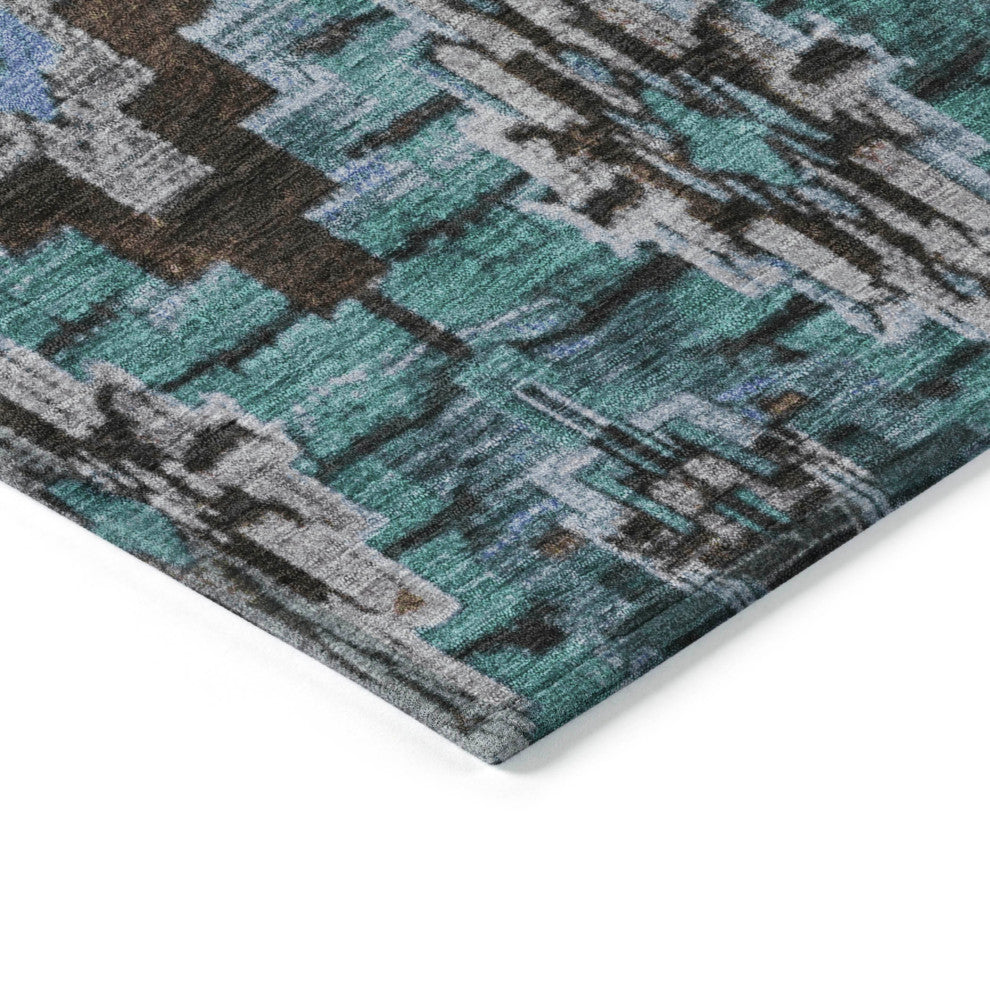 Machine Washable Indoor/Outdoor Chantille ACN1891 Brown 3' x 5' Rug