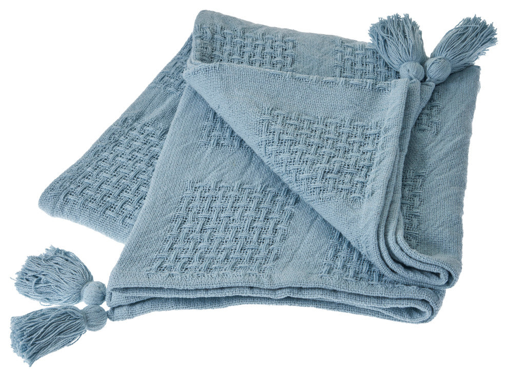 Charming Light Blue Throw Blanket, Blue