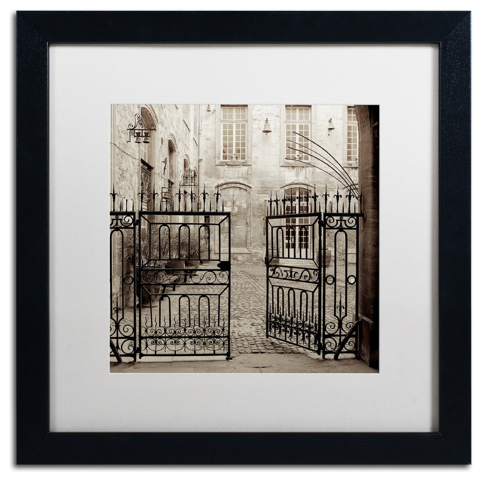 Alan Blaustein ''Avignon II'' Art, Black Frame, White Mat, 16x16