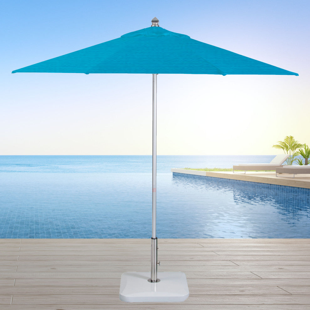 9'  Round Flexibe Commercial Umbrella, Silver, Sunbrella, Capri