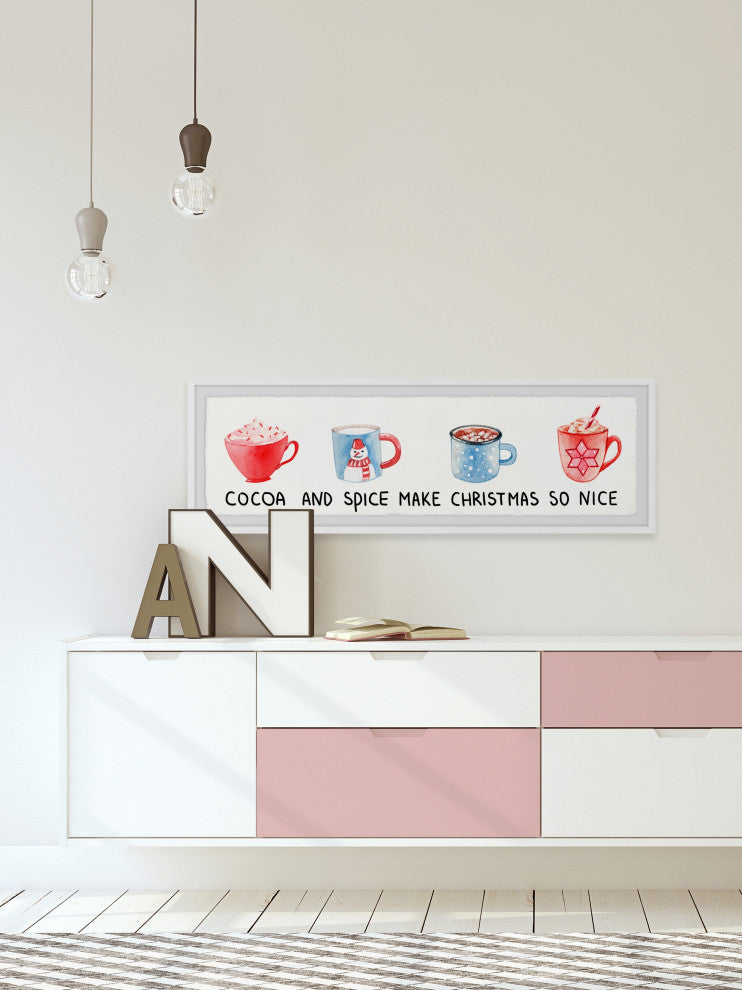 "Cocoa and Spice" Framed Painting Print, 45x15