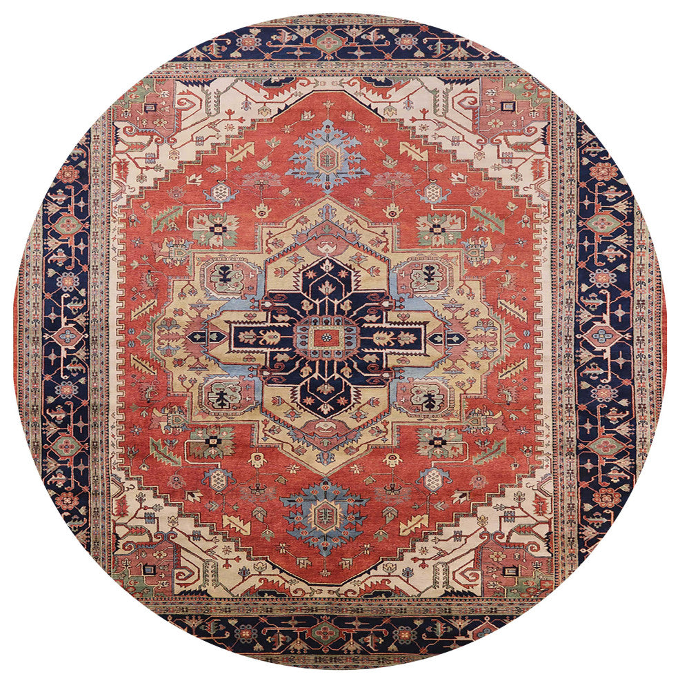 Ahgly Company Indoor Round Mid-Century Modern Area Rugs, 4' Round