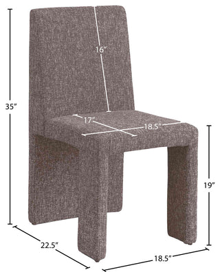 Benson Upholstered Dining Chair, Brown, Linen Texured Fabric