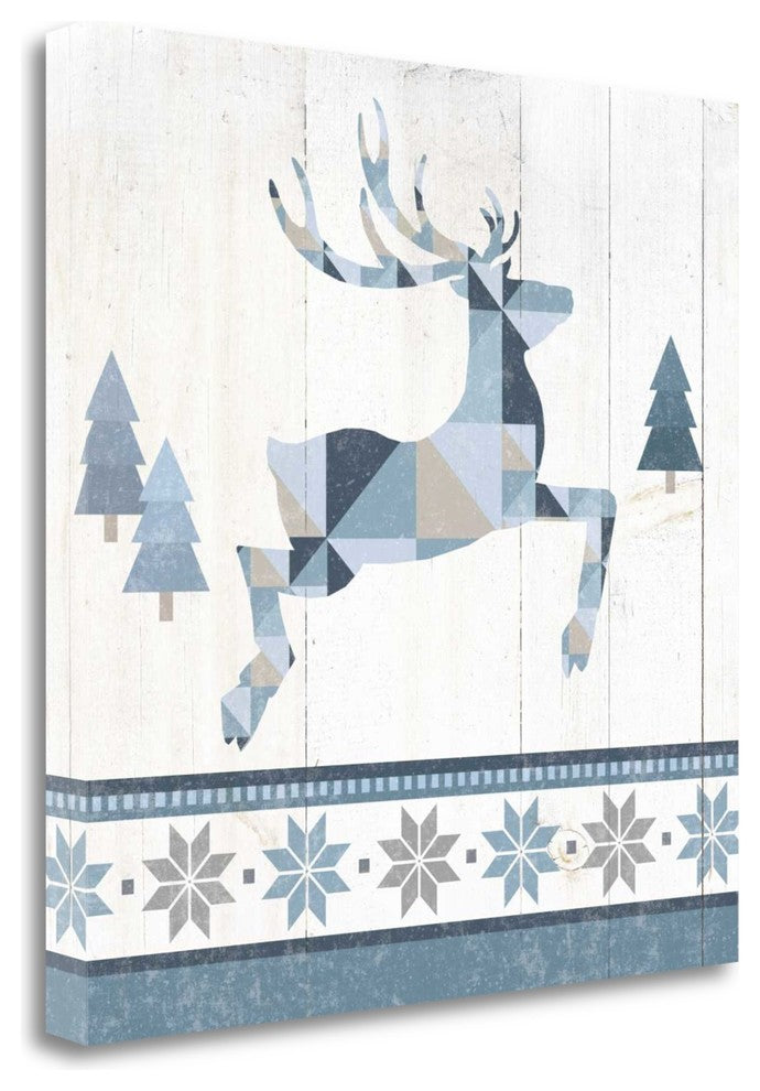 "Nordic Geo Lodge Deer III" By Wild Apple Portfolio, Gallery Wrap Canvas