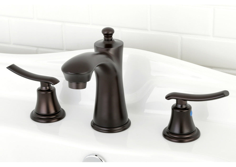 Kingston Brass Widespread Bathroom Faucet With Retail Pop-Up, Oil Rubbed Bronze