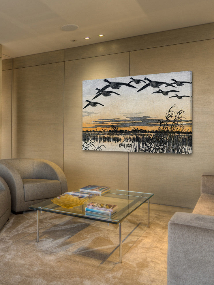 "Geese in Flight" Painting Print on Wrapped Canvas